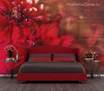 Фотообои Красные пионы