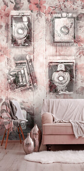Фотообои на стену Алая роза с капельками