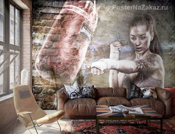 Фотообои на стену Спарринг по боксу