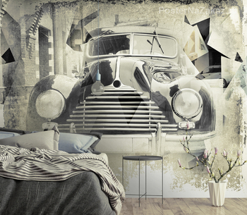 Фотообои Черный ретро автомобиль